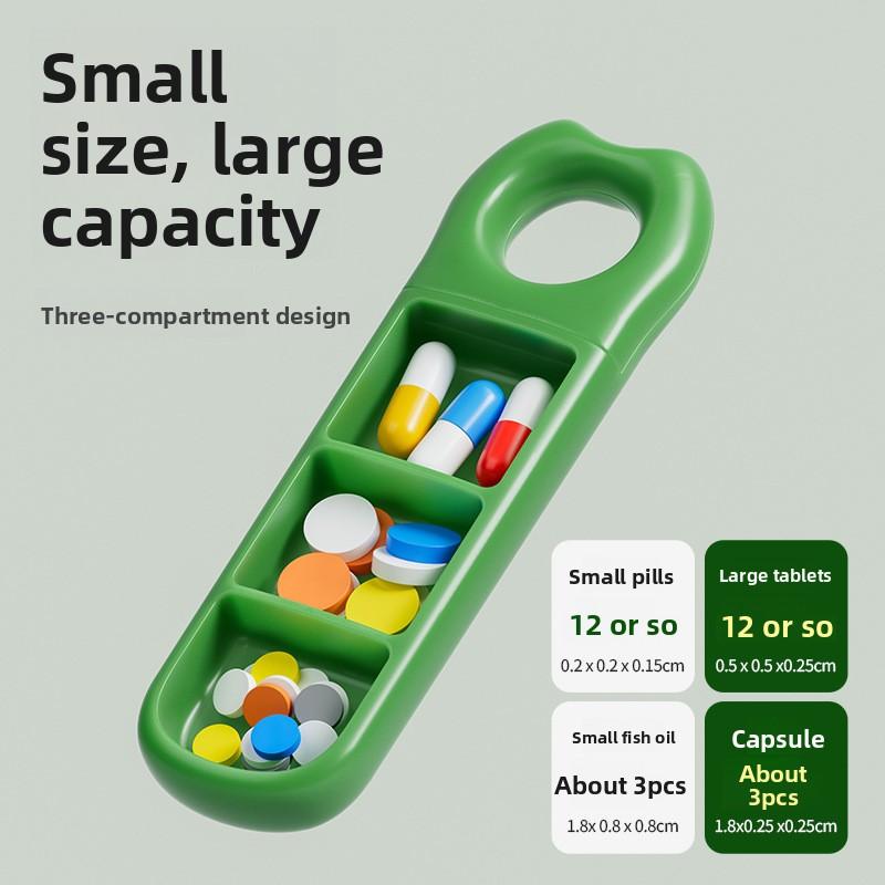 1PCS Mini Multifunctional Compartment Portable Medicine Box for Travel, Simple Packaging and Storage of Medicine