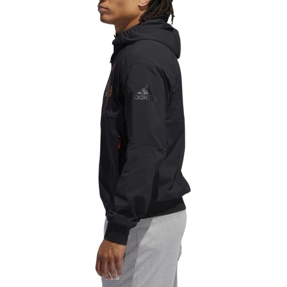 adidas New Year Series Double Tiger Pattern Zip Hoodie Men Tops Black GG0767