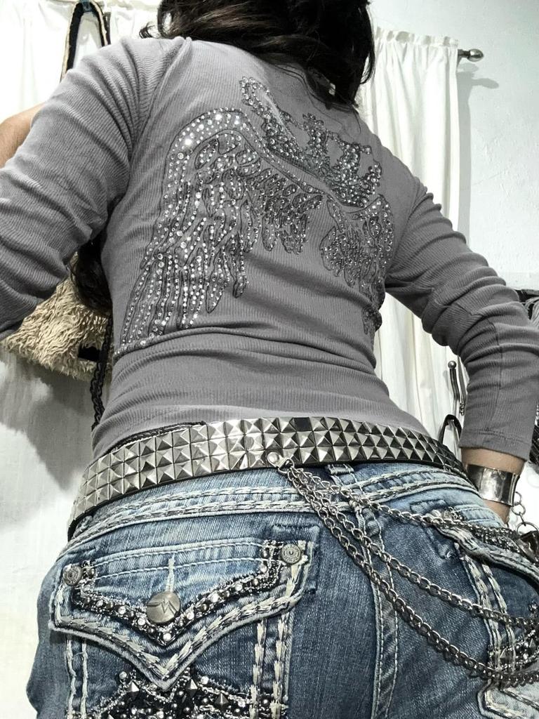 Crop Top Donna Stile Europeo/Americano Primavera/Estate 2025 Scollo a U Strass Vestibilità Slim