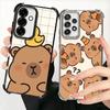 Funny Capybara Cartoon Cute Plating Phone Case For Samsung A17 A07 A37 A57 A16 A56 A15 A55 A14 A54 A13 A53 A26 A36 A25 A35 A24 A