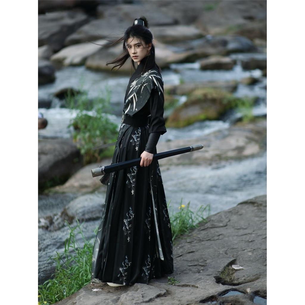 Men's & Couple's Song Dynasty Style Hanfu, Chivalrous Martial Arts Daily Suit With Bamboo Pattern