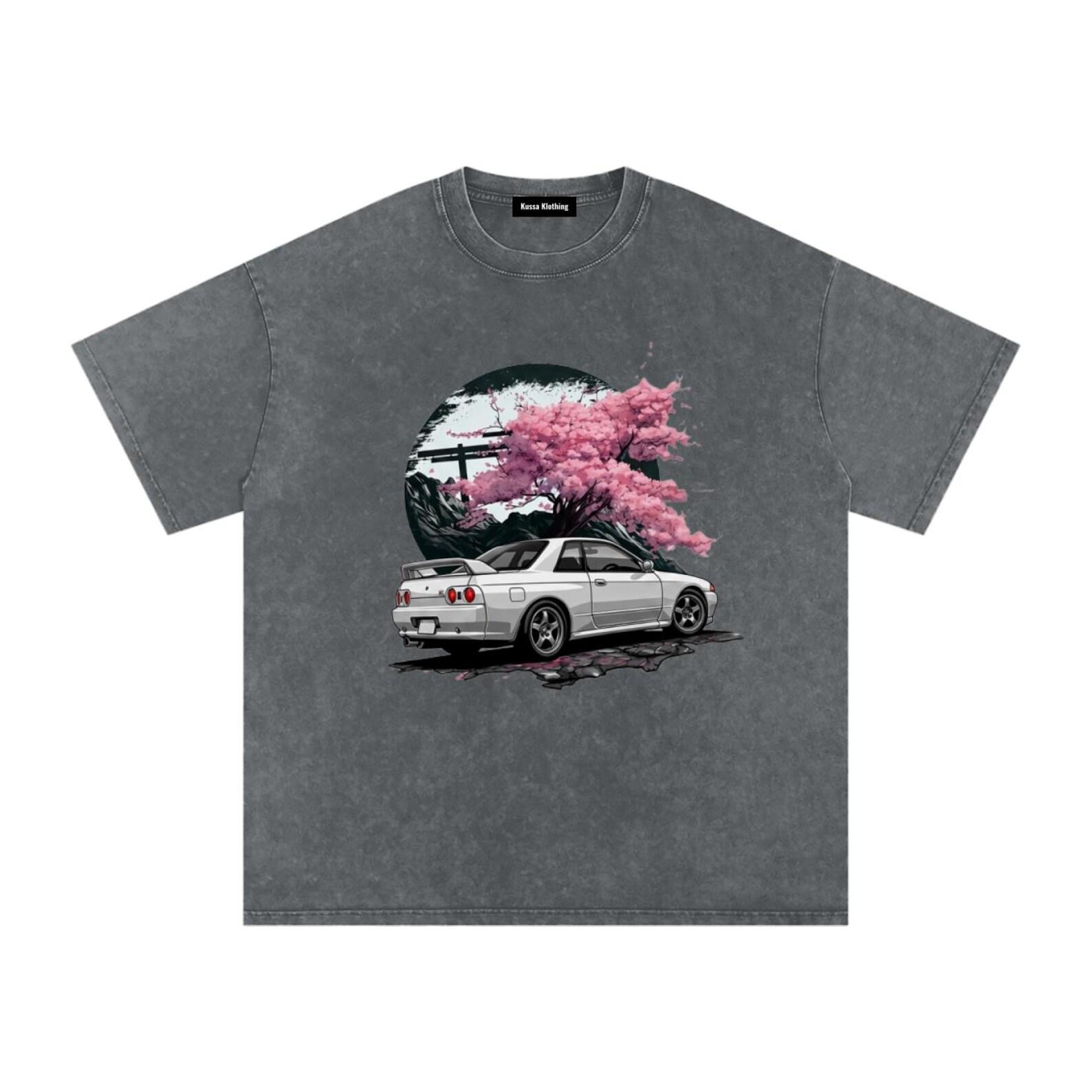 R32 Skyline Cherry Blossom Graphic Tee | JDM Japanese Car Culture Streetwear Shirt S