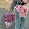 Rectangle Portable Flower Box Trapezoid Hand Paper Bag New Flower Gift Box  Valentine's Day