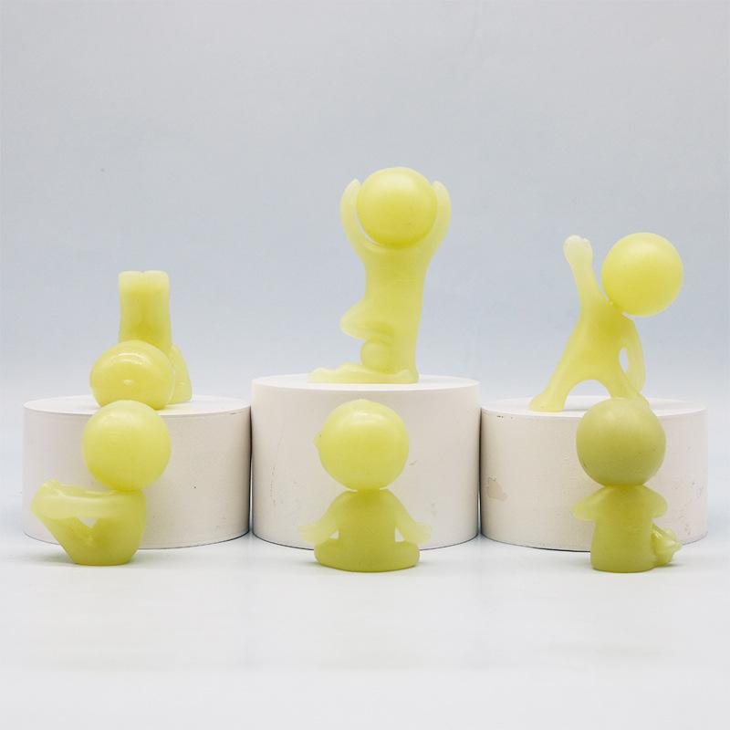 New Blind Box Yoga Series Mini Figure Cute Noctilucent Decoration Doll Bedroom Toilet Series Model Corner Toys Gifts