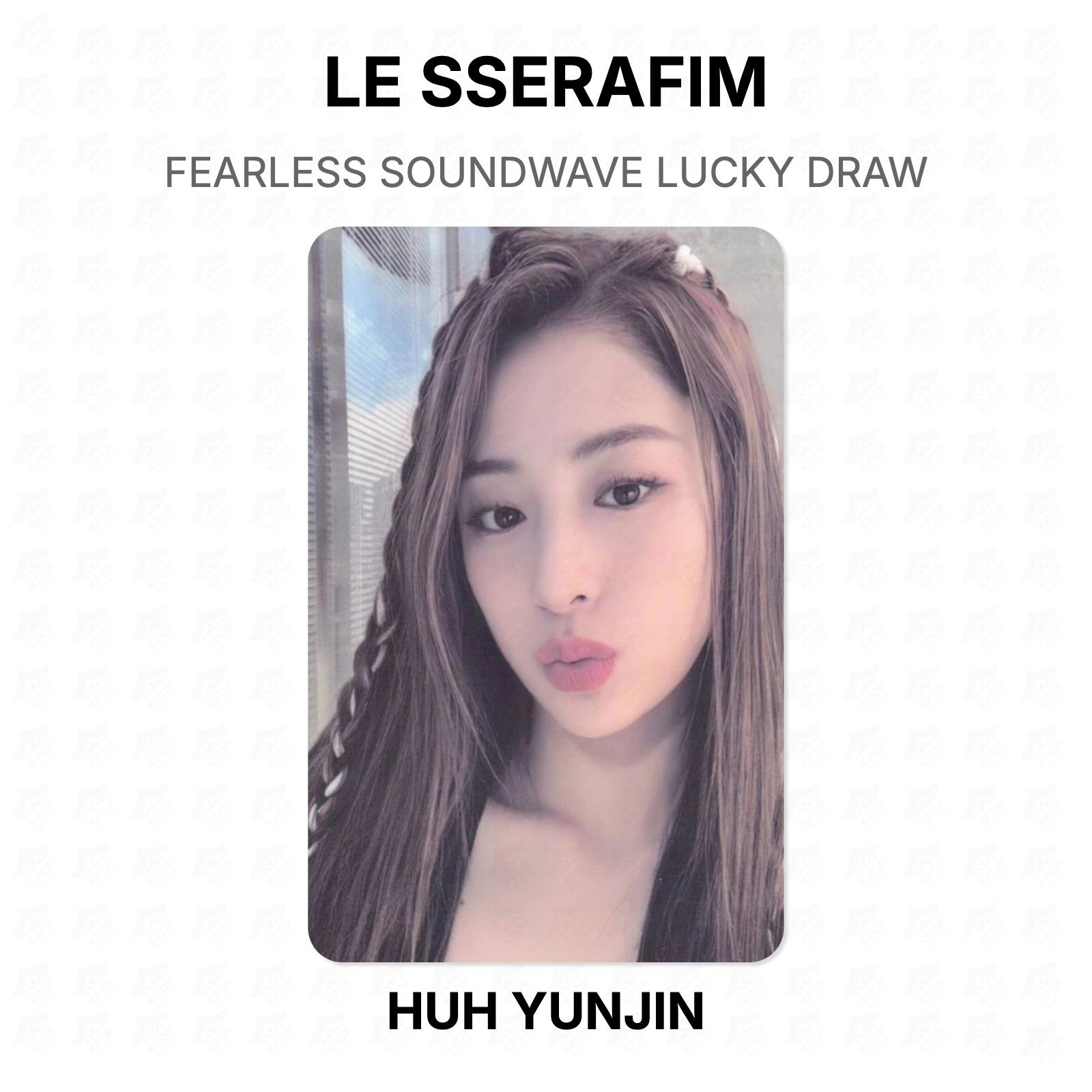 LE SSERAFIM FEARLESS SOUNDWAVE LUCKY DRAW Official Photocard HUH YUNJIN