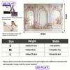 2D Elegant White Window Backdrop Pink Flower Wedding & Party Decor