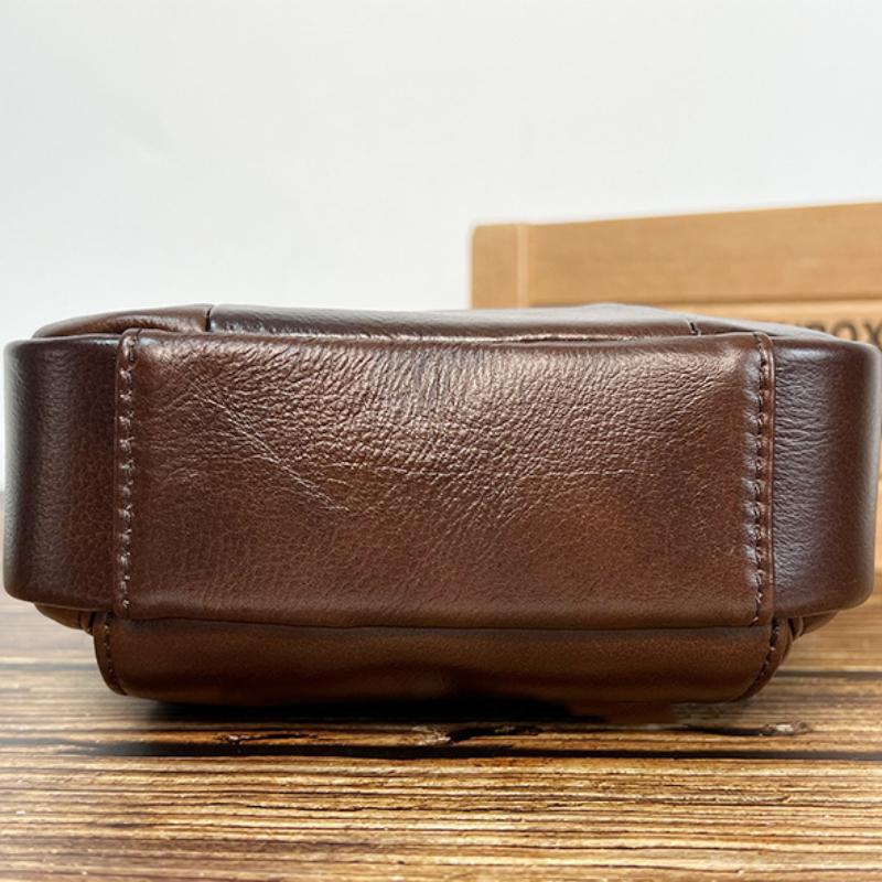 First Layer Cowhide Shoulder Bag Men's Cowhide Messenger Bag Casual Vertical Business Men's Bag Fashion Trend