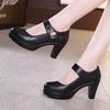 8 10 12cm Kleine Größe 32-43 Mode Schwarz Block Hohe Absätze Schuhe Damen Pumps 2025 Frühling Lackleder Mary Janes Büro Model
