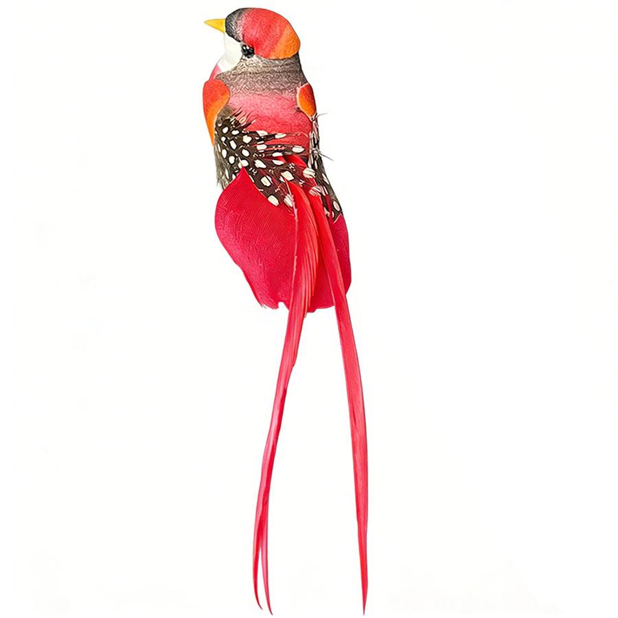 Artificial Feather Bird & Long-Tailed Silk Bird Ornament, Handicraft for Indoor Outdoor Garden Home Decoration
