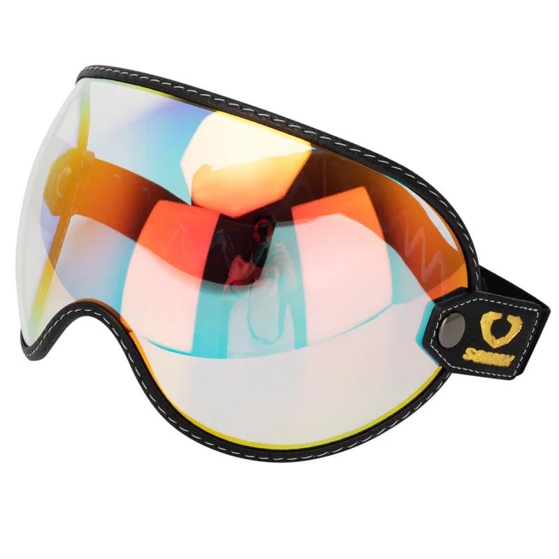 Retro Motorcycle Goggles Bubble Visor Outside Riding UV Protection Windshield Colorful Vintage for Half Face Helmets