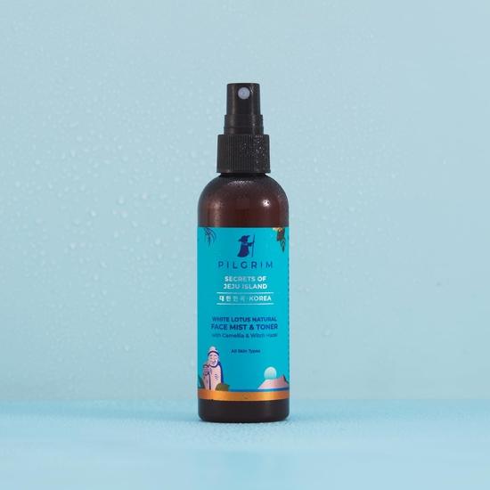 Pilgrim Korean Beauty Osvěžující pleťová mlha a toner White Lotus | Toner pro zářivou pleť | Ženy a muži | 100 ml