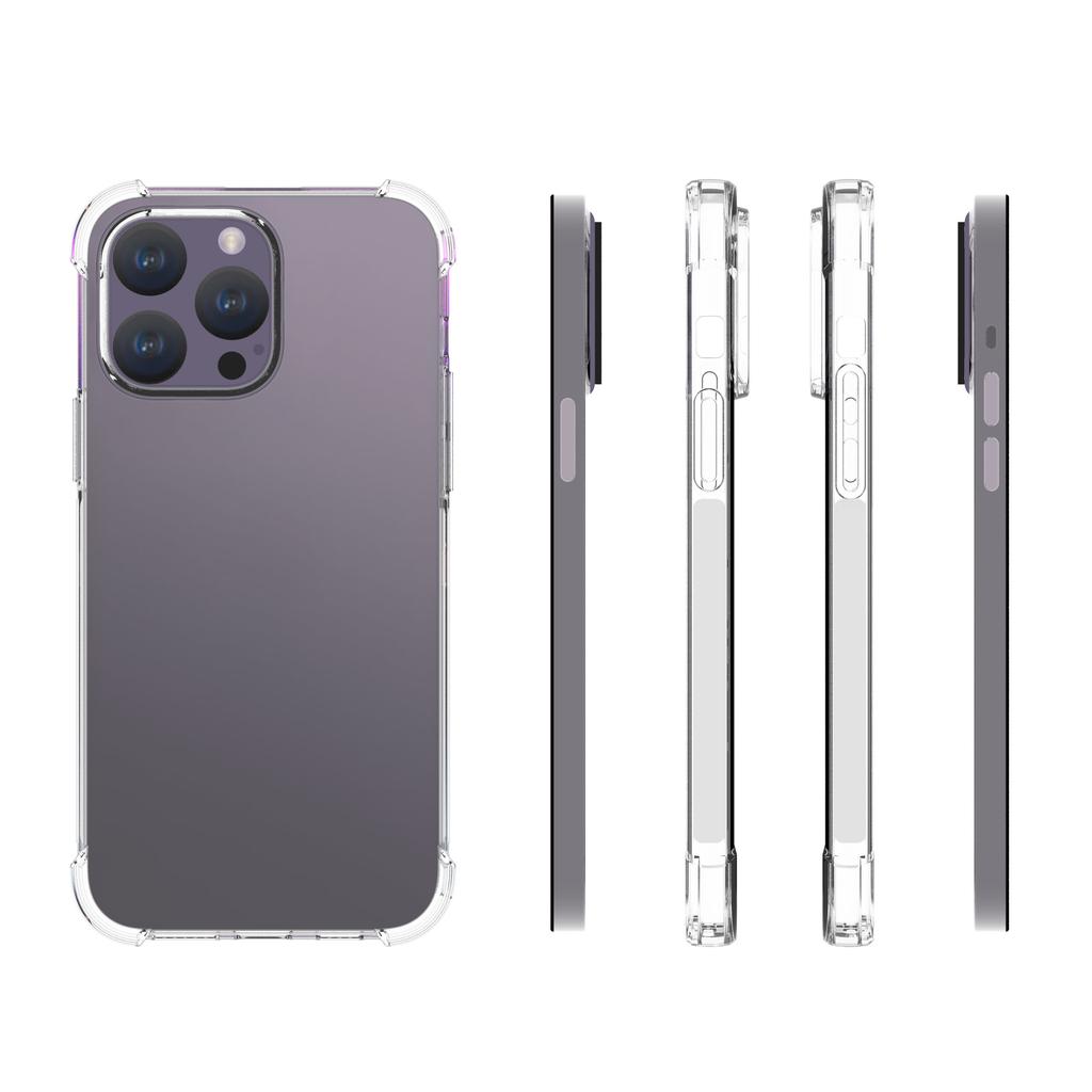 Mobilskal för iPhone 15 Pro Max Stöttåligt Genomskinligt Mobilskal Luftkudde i Fyra Hörn Flexibelt TPU-skydd