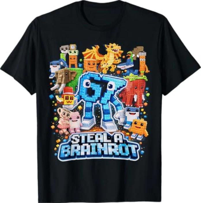 Six Seven 67 Steal a Brainrot Meme Funny Gifts 100% Cotton T-shirt Mens Tees Top 3XL