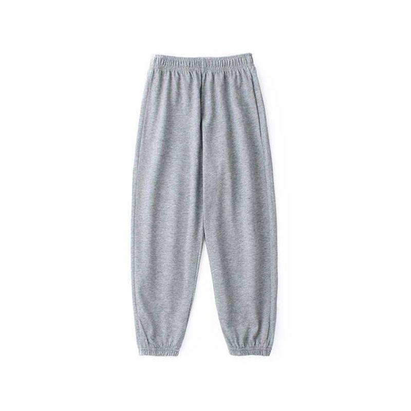 Children s Anti Mosquito Pants Summer Crawler Thin Kids Pants Pure Cotton Ankle Banded Pants Boys  Sports Pants Casual Pants Gray 130