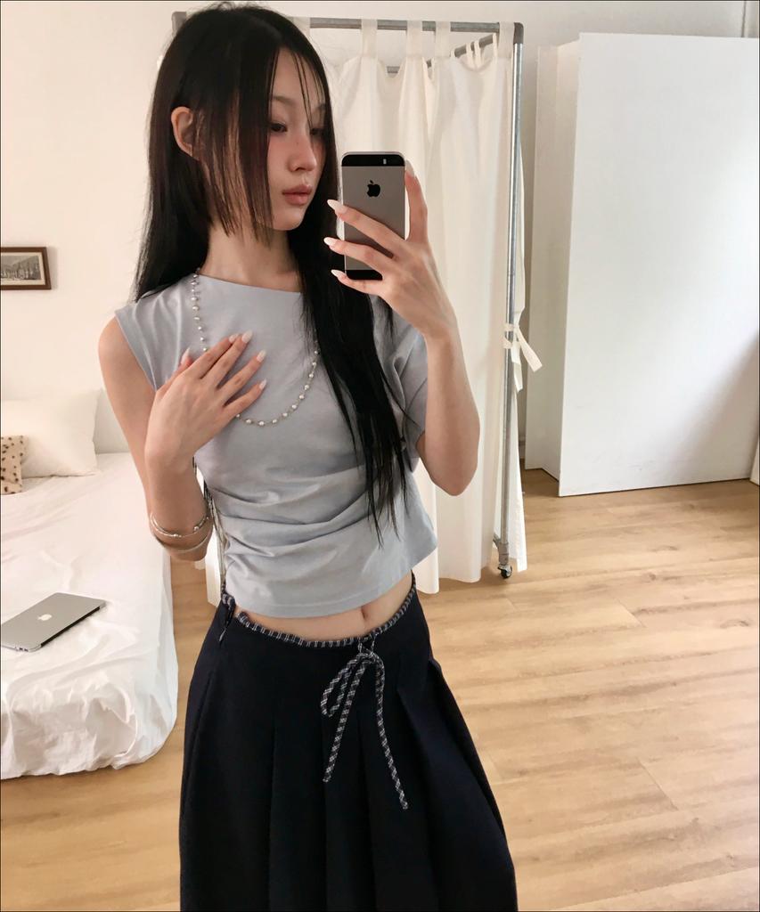 MIXXO One-Shoulder Striped T-Shirt_Miwhwg804A