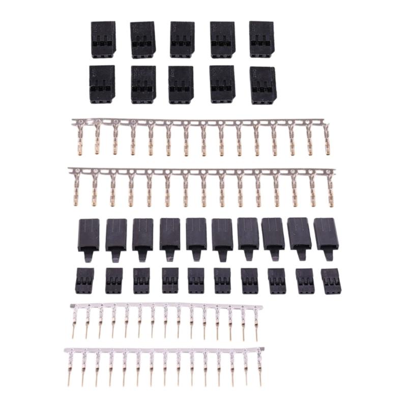 10 Pair Servo Plug Female/Male Extension Connector Receiver Plug Signal Transmission Lock and Pin Set For Futaba JR