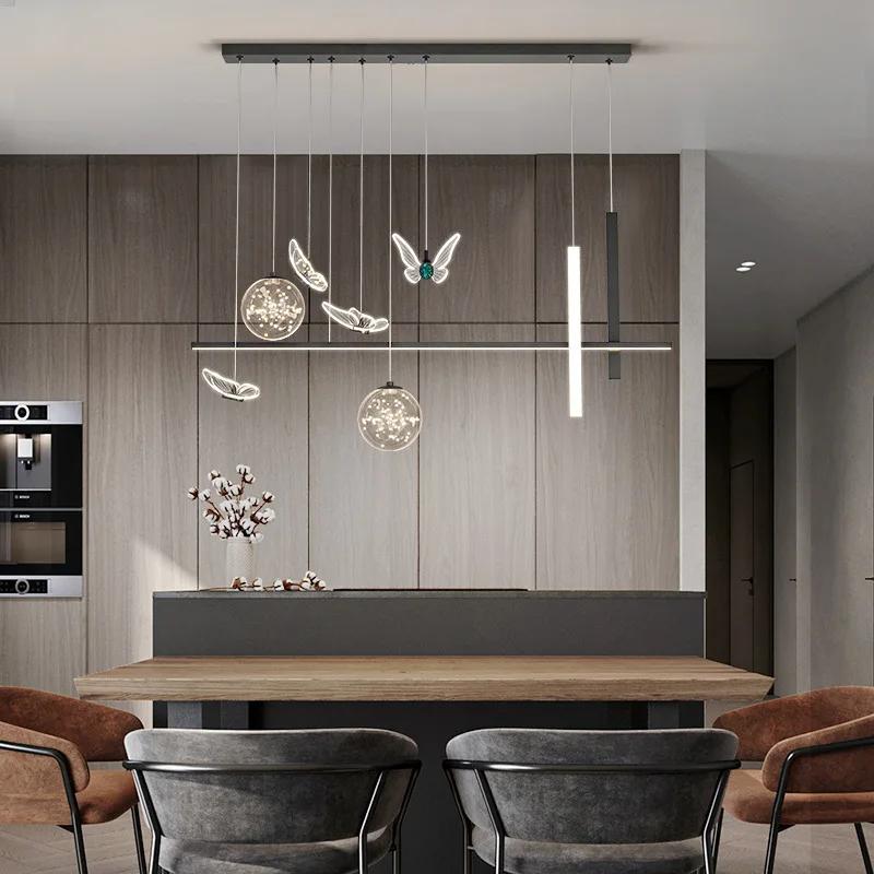 Modern Led Chandelier for Kitchen Restaurant Pendant Lights Nordic Home Indoor Lighting 2024 Butterfly Decor Simple Chandelier