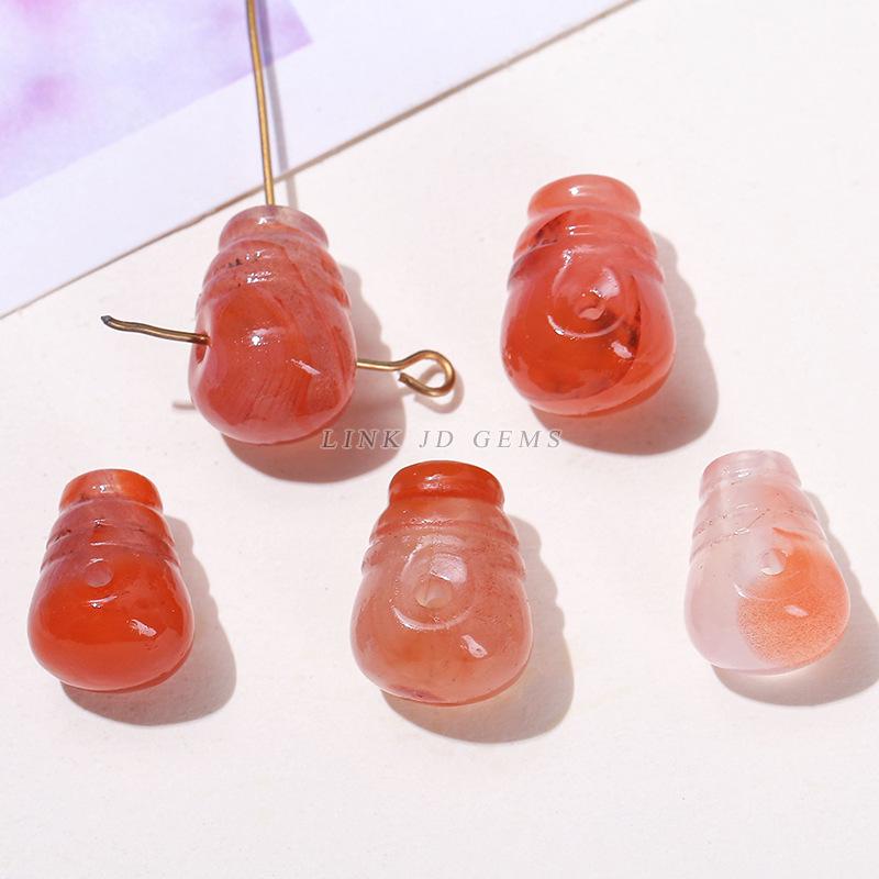 

Ювелирные изделия Цзиндэ: Натуральный Южный Красный Агат Голова Будды Пламенно-Красный Чётки DIY Аксессуары 12-16mm