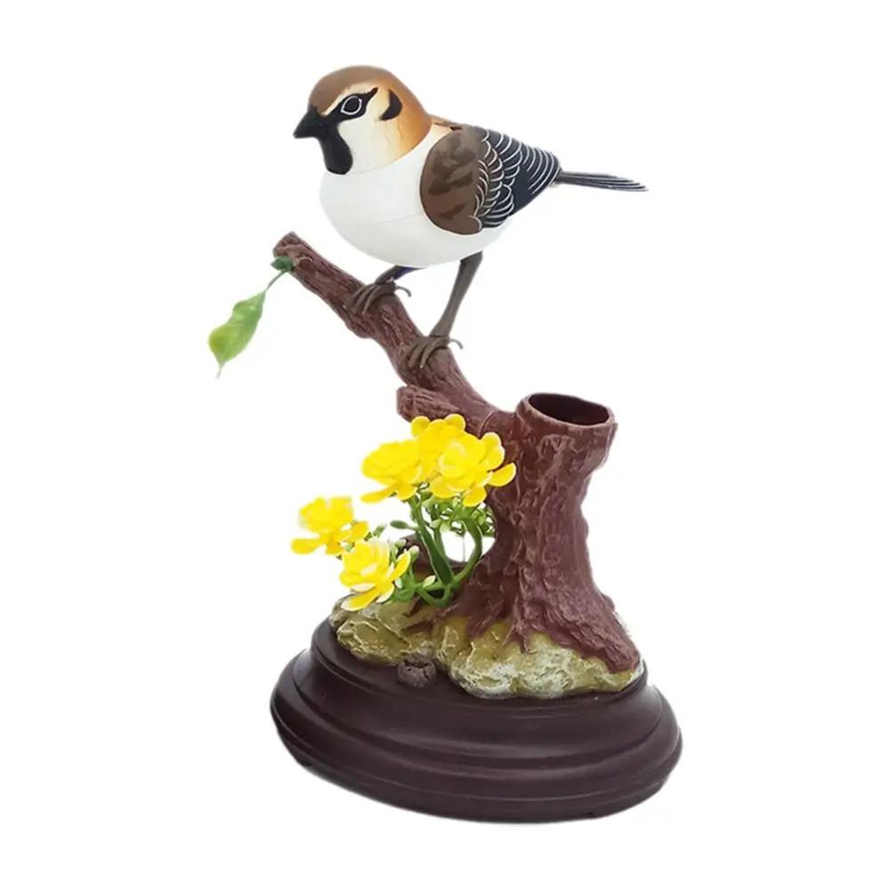 Sound Voice Control Simulation Bird Toy Induction Birdcage Sound-producing Bird Garden Ornaments
