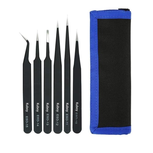

Set of 6 High-Precision, Ultra-Fine Tweezers for Plastic Model Making and Crafts. Anti-Magnetic, Anti-Corrosion, Anti-Rust, and Acid-Resistant Stainle