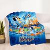Bluey's Soccer Adventure Personalized Name Blanket Gift Customizable Blanket Durable Comfort Perfect for Nap Bedding Office Office Chair