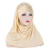 Sofort-Hijab Jersey-Hijabs Für Frauen Kreuz Stirn Pailletten-Turban Muslimische Frauen Hijab-Schal Türkischer Baumwoll-Hijab Für Frauen