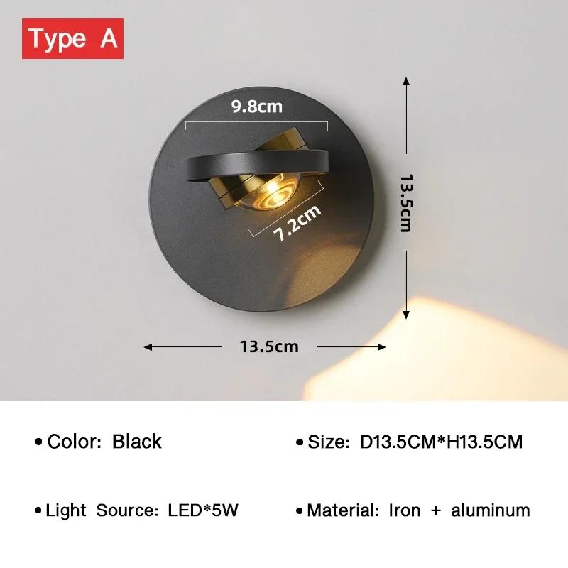 Modern LED Wall Lamp Rotatable Wall Light for Bedroom Living Room Indoor Wall Sconces Home Decoration Lighting Fixture