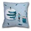 Creative Spaceman Astronaut Pillowcase Blue Green Cushion Cover Sofa Office Seat    Ornament Home Decoration