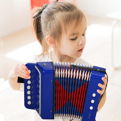 Dragspelsinstrument 7 tangenter 2 bas Litet dragspel Pedagogiskt musikinstrument Julklapp