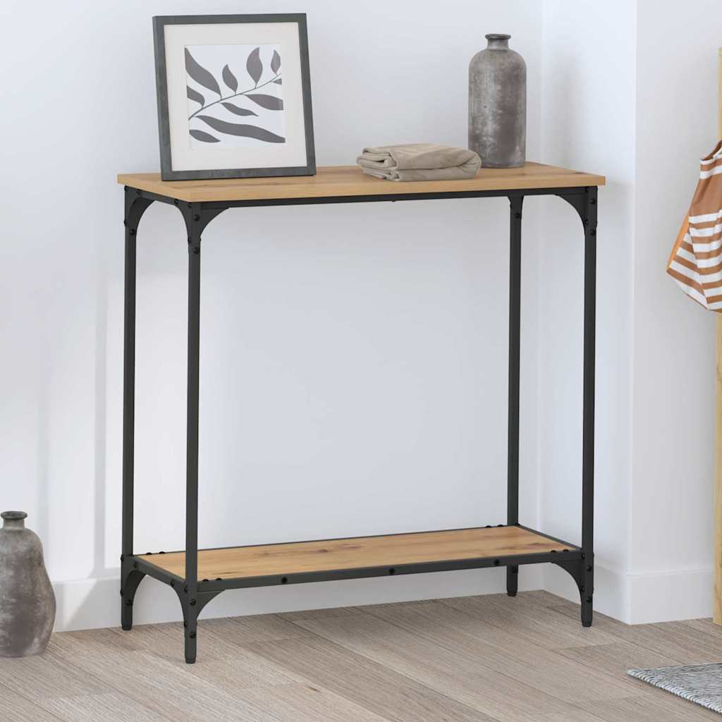 Artisan Oak Console Table Industrial Style 75 x 30.5 x 75 cm Particleboard