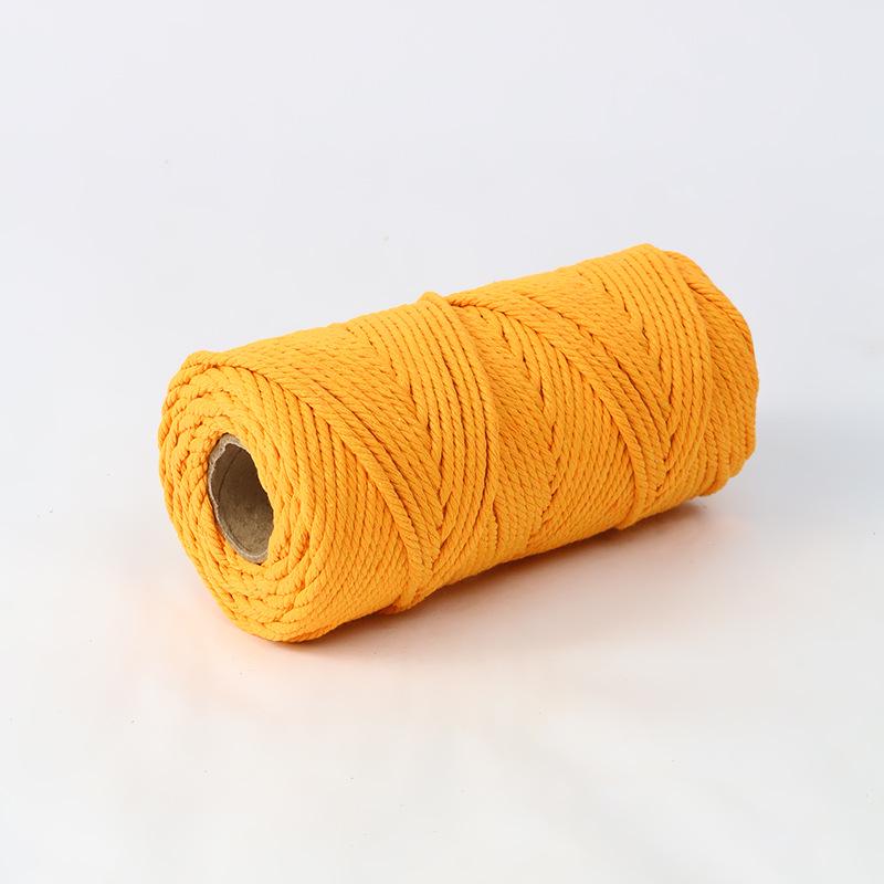4mm Multi-Strand Macaron Colored Cotton Rope for DIY Tapestry & Decorative Weaving.
