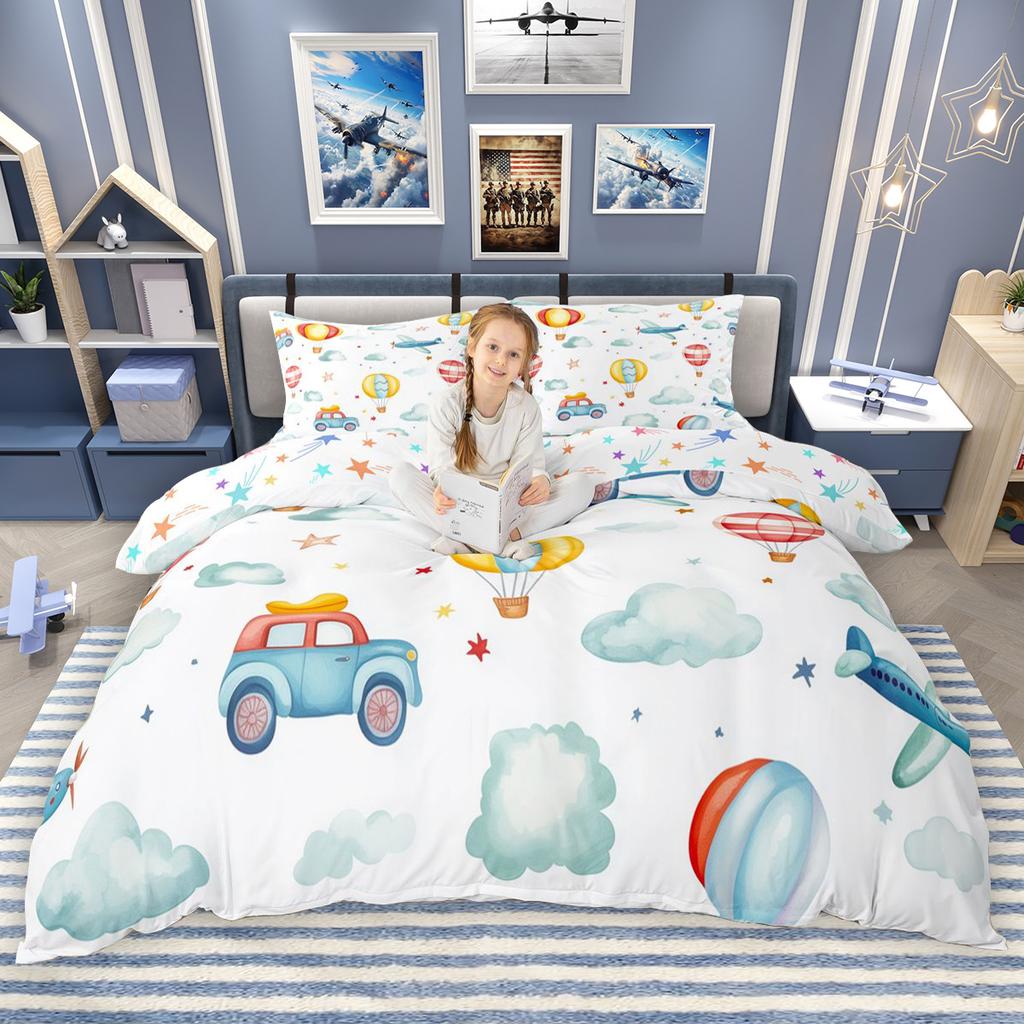 Comforter Homewish Cartoon Airplane For Children Transportation Theme Bedding Set Aircraft Plane Comforter Set