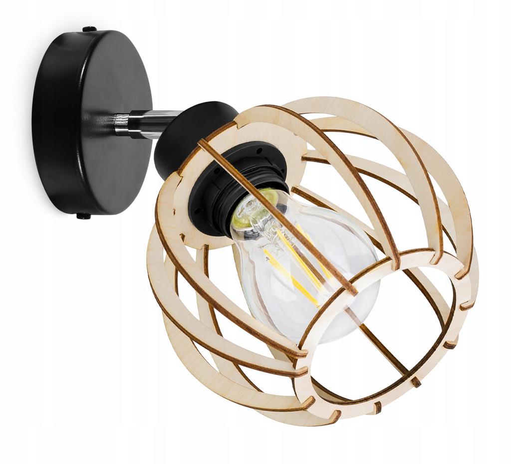 MODERN LED WOODEN BALL CEILING LAMP