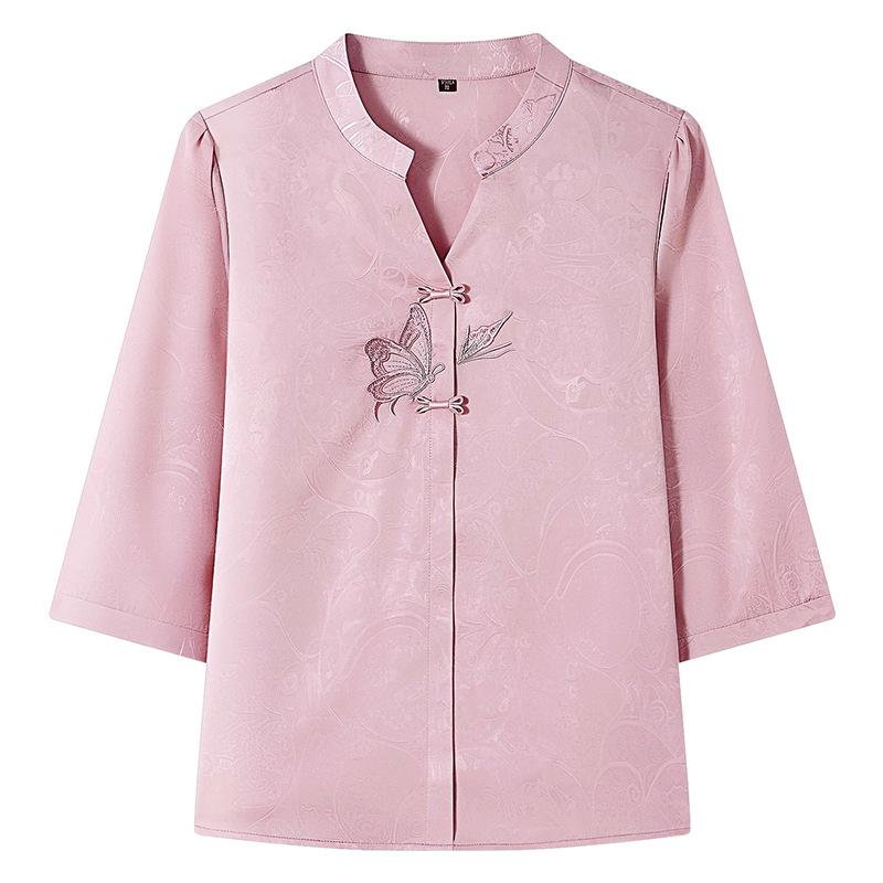 2026 Stylish Mid-Sleeve Jacquard Top for Young and Middle-Aged Women