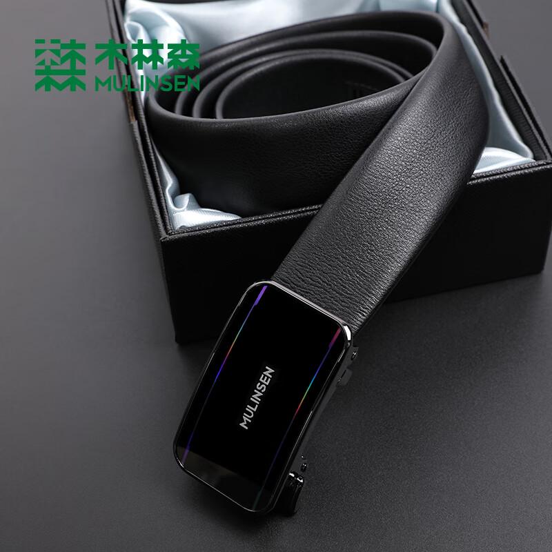 Мужской ремень MULINSEN из натуральной кожи с автоматической пряжкой 110cm