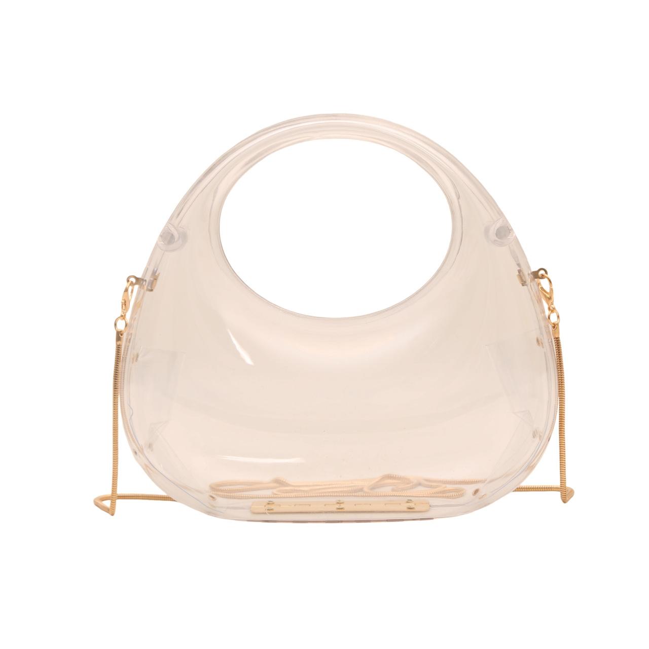 

Luxury Designer Evening Clutch Clear Acrylic Women Handbags Fashion Shoulder Bags Half Moon Wedding Purses Party Tote Ladies sac золотой