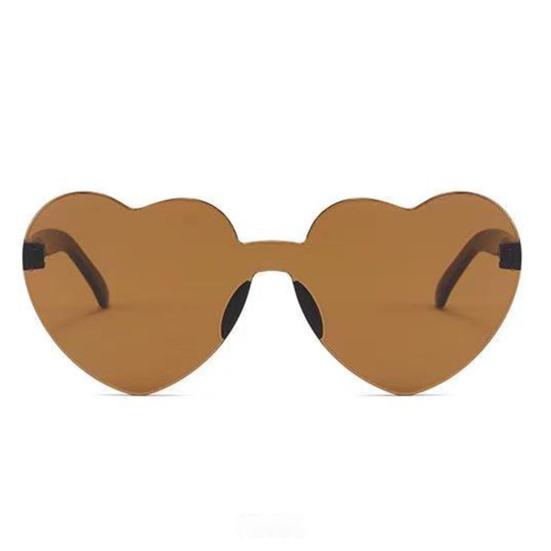 Lady Sunglasses Eye Protection Solid Color Cute Heart Shape Transparent Outdoor Sunglasses for Travel
