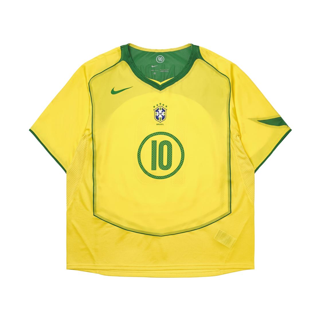 

Футболка Nike Бразилія 2004 T90 Reissue Роналдіньо 10 Опті Жовтий/Яблучно-Зелений Унісекс Топи IF2941-731 S