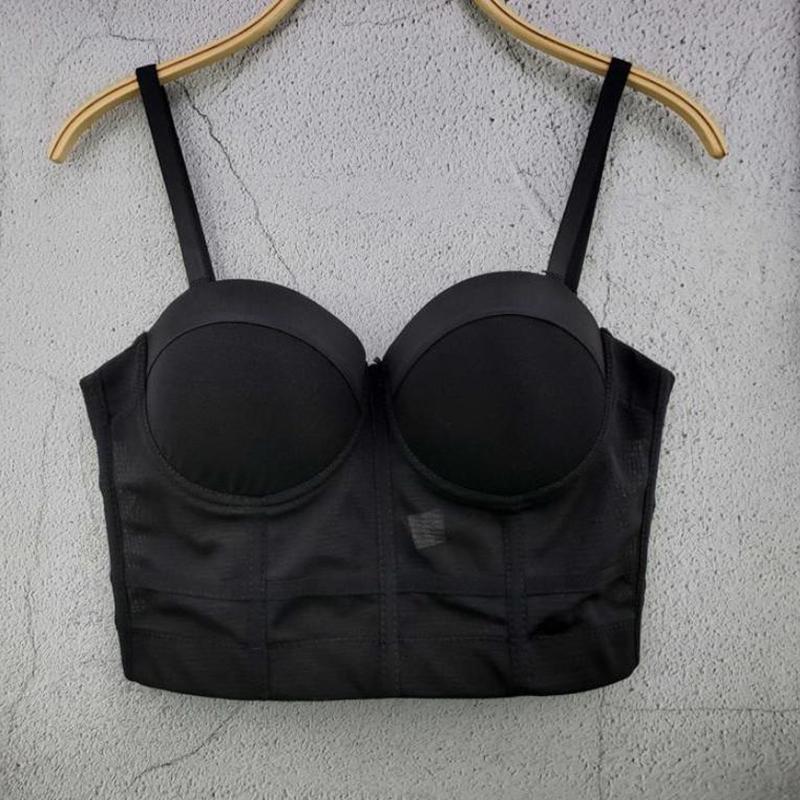 Sexy móda Mesh Push Up Bralet Dámský korzet Prsatější podprsenka Ustřižená vesta Velké spodní prádlo Košilka