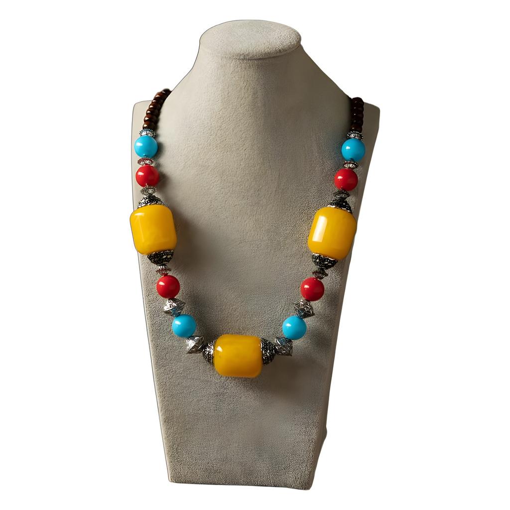 Tibetan Beeswax Trend Ethnic Style Tibetan Jewelry Sweater Chain Jewelry Travel Photography Ethnic Dance Performance Necklace Accessories