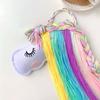 Ins Weave Rainbow Horse Hair Clips Holder Princess Girl Hairpin Hairband Storage Pendant Jewelry Wall Decor