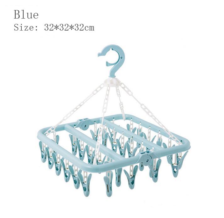 

Складная сушилка для одежды Зажим для нижнего белья и носков Многофункциональная Лучшая стойка с прищепками Пластиковая вешалка для сушки одежды Прищепки для полотенец и белья для дома