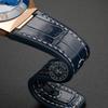 For Omega Constellation Manhattan Series Watch Strap Cowhide Crocodile Pattern Silicone Rubber Bottom Observatory Watchband