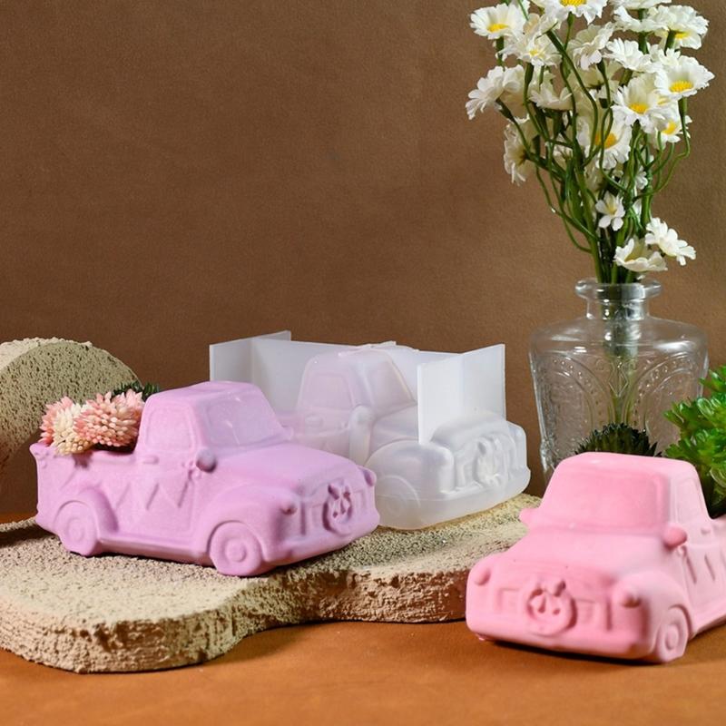 Unique Vehicle Shape Succulent Planter Retro Car Shape Silicone Mold For Succulent Planter And Candle Vessel DIY Crafts
