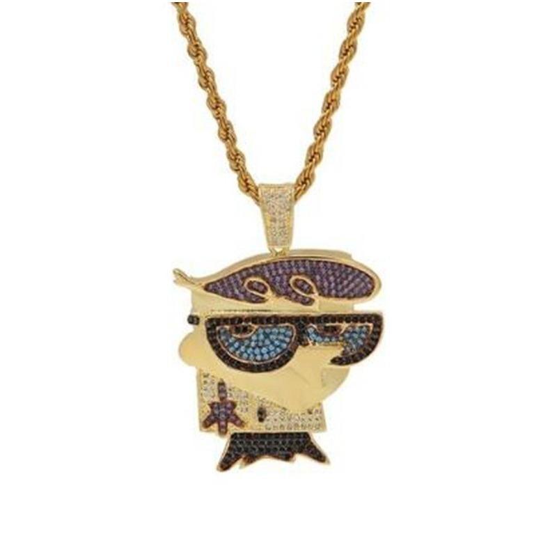 

Ожерелье-подвеска в виде очков для сэров, мужское, покрытое льдом, красочное квадратное ожерелье, ювелирное изделие