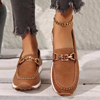 Women's Shoes 2024 Brand Loafers Women's Flats Fashion Metal Decoration   Casual Flats Women New Plus Size Solid Flat Low Heels