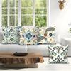 4 Pcs Bohemian Flowers Single-Sided Printed Pillowcase Cushion Cover,Suitable For Living Room,Bedroom,Car Decoration