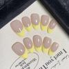 Handmade Gradient Nude & Light Yellow French Tip Fake Nails - Sweet Girl Style