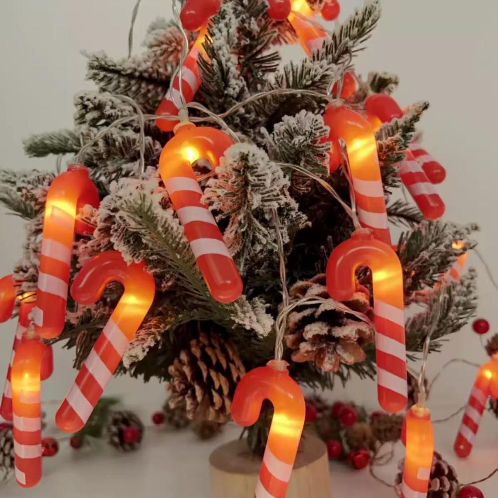 Cross-Border Christmas Candy Cane LED String Lights - Festive Party Decorations & Atmosphere Ornaments