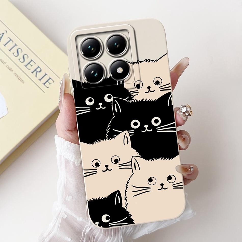 Cartoon Case For Xiaomi 14T Pro / 14T 5G Lens Protective Jelly Soft Silicone Cover For Xiaomi Mi14T 14TPro Phone Cases